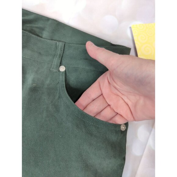 Vintage Denim & Co Size 10 QVC 29" Waist 5 Pocket Dark Olive Green Pants - Picture 3 of 8